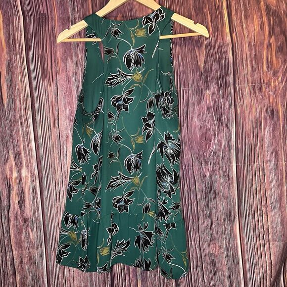 CAbi #3276 Falling Flowers Green Black Peplum Tank size M - Picture 6 of 6